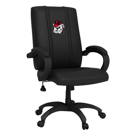Dreamseat Office Chair 1000 with Georgia Pinstripe Bulldog Head Logo XZOC1000-PSCOL13191
